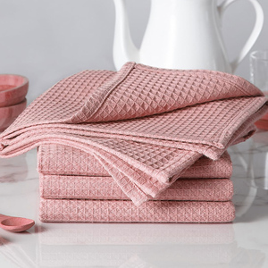 マイクロファイバーワッフル織りキッチンティータオルソフト吸収カスタムロゴ付き - Product Image 3