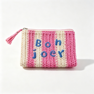Bolsa de ganchillo personalizada con cremallera, bolsa de maquillaje tejida, monedero tejido, bolsa pequeña de almacenamiento tejida - Product Image 1
