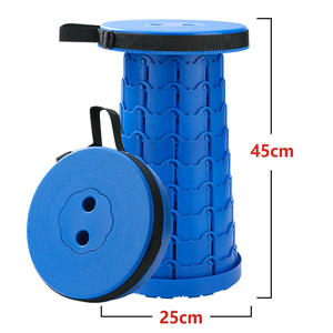 Tabouret télescopique pliable d'extérieur en plastique léger Chaise de camping portable Chaise pliante - Product Image 1