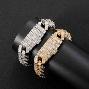 Moissanite Iced Cuban Link Bracelet 925 Sterling Silver Gold Plated Trendy Chain Link Sparkle Hip Hop Style Jewelry Gift - Product Image 4