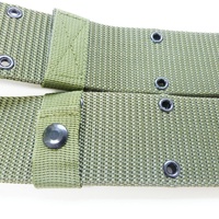 Ceinture tactique Web à œillets en laiton et Nylon vert Olive 57mm avec Logo noir sur la sangle