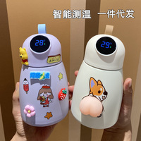 Vide dessin animé en acier inoxydable créatif 500ml intelligent eau termo bouteille intelligent led affichage température affichage thermos tasse