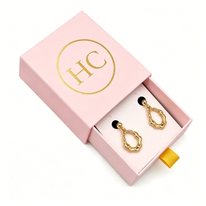 Estuche deslizante para joyería troquelado a medida, caja de lujo para pendientes cubierta de tela, solución de branding premium, fábrica exportadora - Product Image 2