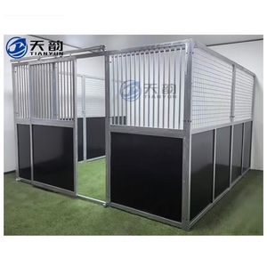カスタマイズされた12ftクラシックハイエンド馬安定装置亜鉛メッキ鋼構造馬安定箱干し草ドア付き - Product Image 3