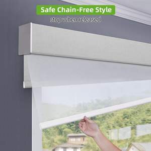 Nuovo Design Vendita Calda Tende a Rullo Manuali Personalizzate Giorno e Notte a Doppio Strato Senza Corda per Soggiorno - Product Image 5