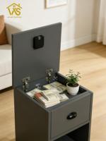 Table de chevet dissimulée durable avec compartiment secret et serrure RFID, meuble de chambre à coucher