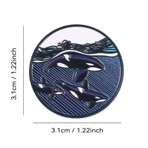 Pin Esmaltado Minimalista <span class=keywords><strong>de</strong></span> Familia <span class=keywords><strong>de</strong></span> Orcas, Broche Estilizado <span class=keywords><strong>de</strong></span> Ballena <span class=keywords><strong>Asesina</strong></span> - Product Image 3
