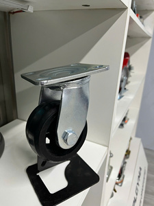 Roues à roulettes en caoutchouc robustes avec support zingué, roulement durable et fluide, qualité industrielle, tailles 4, 5, 6, 8 pouces - Product Image 2