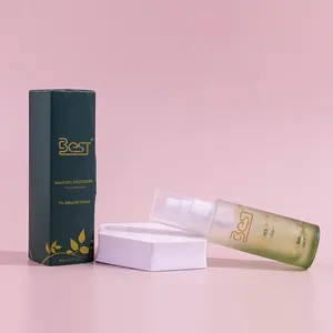 Diskon besar Serum hijau buram gradien 30ml botol kaca untuk 5% ekstrak Bakuchiol dengan grryium Rose dengan pompa dan kotak kertas