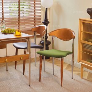 Scandinavian Minimalist Upholstered <b>Dining</b> <b>Chair</b> Solid Wood Metal Frame Designer Creative <b>Chair</b> Adult Use - Product Image 3