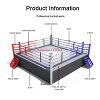 Anneau de boxe en toile imprimée sur mesure avec tubes en acier haute résistance, vente en gros d'usine, pour entraînement ou compétition en salle de sport ou arts martiaux