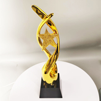 Design personnalisé de haute qualité Cristal plaqué or argent Bronze Awards Creative Design Gold Resin Star Crystal Trophies Awards