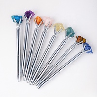 Stylo en pierre de cristal naturelle brute, écologique, outil d'écriture artisanal, Feng Shui, accessoire de papeterie quotidienne pour étudiants