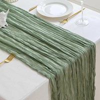 Chemin de table romantique en voile transparent plissé pour la décoration de réceptions de mariage, fêtes et décoration intérieure rustique bohème