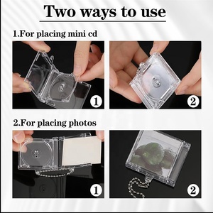 Mini porte-clés CD, étuis transparents pour albums DVD, supports de disques compacts vierges en vrac, pendentifs personnalisables pour la décoration et les cadeaux - Product Image 4