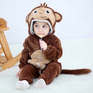 MICHLEY Vente en Gros OEM pour Enfants Combinaisons Garçon Singe Marron Dessin Animé <span class=keywords><strong>Costume</strong></span> Animal Pyjamas Bébé Printemps et Automne - Product Image 3