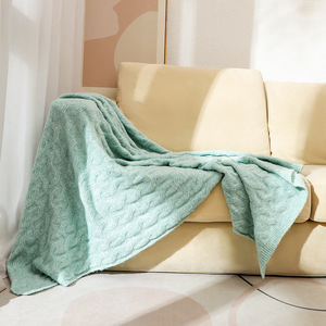 Bắc Âu 100% len dệt kim chăn mềm mại và thoải mái Xoắn ném với mô hình thêu cho nhà khách sạn hoặc giường cuối - Product Image 4