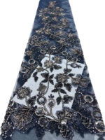Tissu en dentelle de haute qualité brodé de fleurs luxueuses autrichiennes, 5 yards
