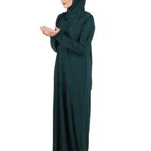 批发迪拜阿巴亚定制伊斯兰土耳其祈祷长裙传统民族马克西裙头巾穆斯林女性服装