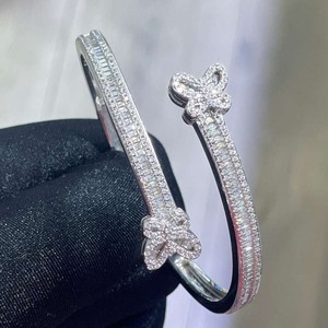 Premium Quality Moissanite Diamond <b>Cuff</b> <b>Bracelet</b> Stylish Fine Jewelry for Anniversary Birthday Wedding Available At Export Price - Product Image 2