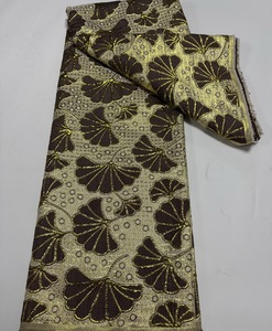 Sang trọng ưa thích sexy thân thiện với môi nặng Polyester đính cườm thêu lưới sequin ren vải handmade phi French Wedding Dress - Product Image 3