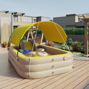Piscina Inflable Automática para el Verano, Piscina Plegable de PVC para el Hogar, Piscina Reforzada con Toldo, Piscina Infantil - Product Image 5