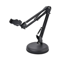 Support de microphone professionnel sur pied avec bras articulé flexible en forme de ciseaux, support réglable en métal pour téléphone portable