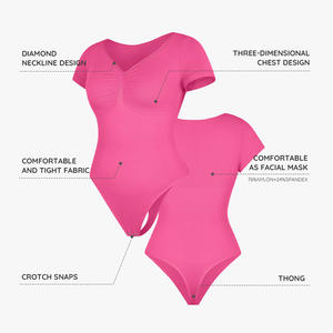 Hexin Dames Diepe V-Hals Casual Body Shaper Shapewear Groothandel Zomer Skinny Buik Control Naadloze Shapewear String <span class=keywords><strong>Bodysuit</strong></span> - Product Image 3