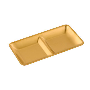 จานใส่ซอสสเตนเลส 304 สำหรับบาร์บีคิว หม้อไฟ อาหารทานคู่ มีสองหรือสามช่อง สีทึบ ทนต่อการกัดกร่อน - Product Image 3