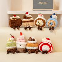 Porte-clés en peluche en forme de gâteau ou de pain, petite poupée super douce en coton lavé, anti-stress, pour sac à dos d'étudiant