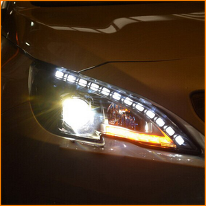 Pour Peugeot <span class=keywords><strong>308</strong></span> 408 2014-2019 : Ensemble de phares Bi-LED avec double lentille de projecteur, mise à niveau Full LED DRL, <span class=keywords><strong>phare</strong></span> dynamique séquentiel - Product Image 4