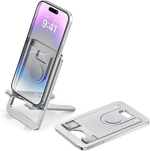 Phone <b>Stand</b> for Desk Foldable Desktop Holder Adjustable Phone Mount Portable Tabletop Nightstand <b>Recording</b> Holder for cellphone - Product Image 1