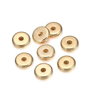 Flat Round Disc Spacer <b>Beads</b> 8mm Gold And <b>Silver</b> Plated For Bracelet Making Jewelry Findings Components - Product Image 4
