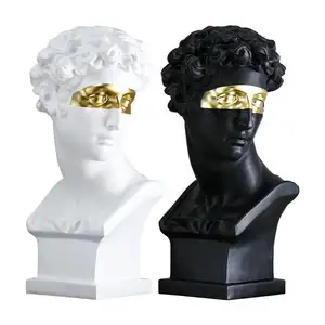 Figura abstracta moderna para decoración del hogar, estatua de cabeza de resina de arte griego, adornos de piedra para decoración del hogar