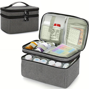 Boîte <span class=keywords><strong>à</strong></span> médicaments portative pour la maison, <span class=keywords><strong>trousse</strong></span> de premiers secours de <span class=keywords><strong>voyage</strong></span> de grande capacité, sac de rangement multifonctionnel pour fournitures médicales - Product Image 5