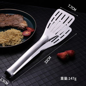 SF27 707 201Stainless Steel Kitchen Spatula 32CM Slotted Turner Fork Durable Household Cooking Tool All Season - Product Image 3