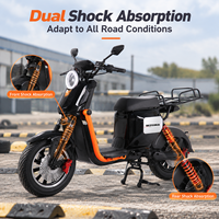 Moto électrique de livraison longue portée U2, batterie lithium 48V, scooter avec porte-bagages arrière robuste pour livraison de colis