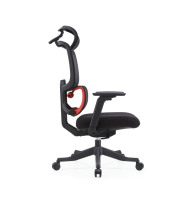 Chaise de bureau ergonomique de luxe moderne à dossier haut avec soutien lombaire et appui-tête réglables