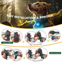 UMIONE IPX7 Étanche Rechargeable Sport Hiver Imprimé Plastique 8 Modes Clip-on Costume de Pluie pour Chien avec Lumière LED pour Animaux de Compagnie