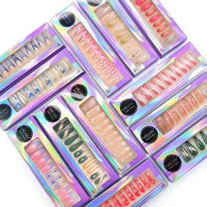 Caja <span class=keywords><strong>de</strong></span> embalaje <span class=keywords><strong>de</strong></span> logotipo personalizado láser brillante para <span class=keywords><strong>uñas</strong></span> artificiales Prensa en <span class=keywords><strong>uñas</strong></span> Proveedor mayorista - Product Image 1