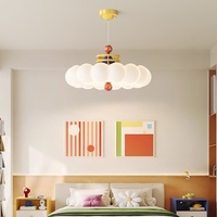 Plafonnier LED créatif et coloré en fer et acrylique, style nuage, crème, moderne et simple, pour chambre à coucher 2025