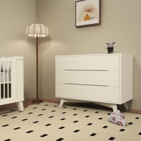 Defujiabao Table à langer blanche pour bébé avec tiroirs commode armoire de rangement pour chambre de bébé