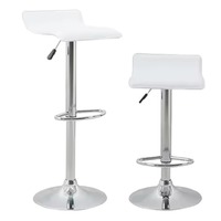 ST-8109 Chaises de bar réglables en cuir au design moderne, base haute en acier inoxydable, pivotantes à 360 degrés, pour comptoir de bar lumineux