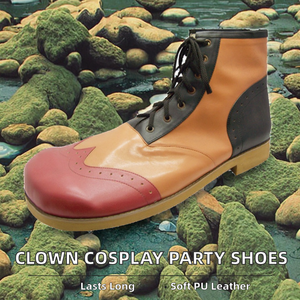 Chaussures de scène de luxe pour clown, en PU, à bout large, pour cosplay de Joker, Halloween, fête, semelle extérieure en caoutchouc durable - Product Image 4