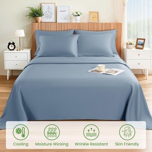 Ensemble de housse de couette Cloudland Super Anti-acariens, couleur unie, bambou lyocell, certifié ISO9001, approuvé, rafraîchissant, 300TC - Product Image 4