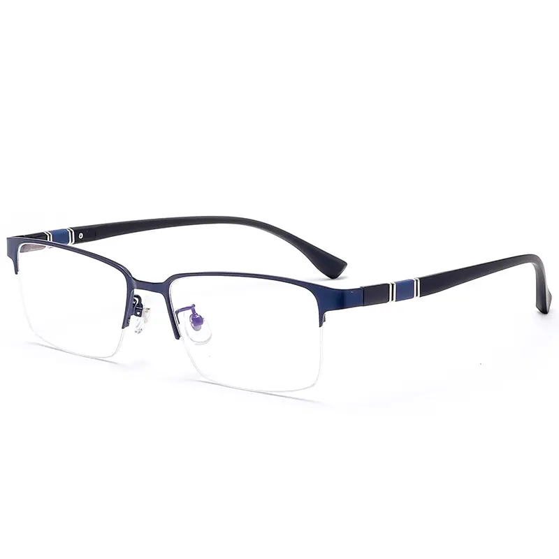 עסקי רטרו טמפרמנט מזדמן משקפיים טיטניום סגסוגת חצי מסגרת כיכר אופטי משקפיים