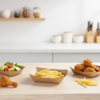 Barquette en papier compostable, conteneur en papier kraft jetable pour la livraison de restauration rapide