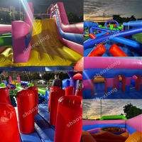 Château Commercial Gonflable pour Parc d'Attractions, Jeux de Sport en Plein Air pour Enfants, Parcours d'Obstacles et Aires de Jeux Thématiques