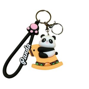 Cute Panda 3D Plush Carabiner Silicone Rubber Keychain for Boys Girls Student Backpack <b>Car</b> Pendant Promotional Gift <b>Key</b> <b>Chains</b> - Product Image 5