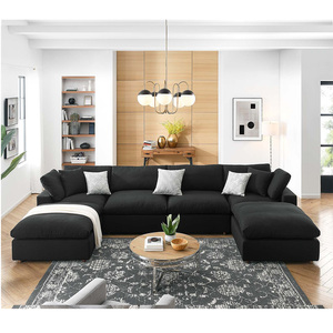 Canapé modulaire bon marché canapé-lit personnalisable en tissu nuage toute combinaison de meubles de salon sectionnels en forme de U au design moderne - Product Image 3